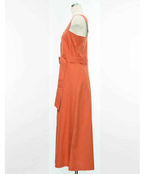 Re:EDIT（リエディ）の「麻混リネンタッチトレンチワンピース（ワンピース・レディース・オレンジ/ベージュ/マスタード/モカ/カーキ・LARGE/MEDIUM）」の14枚目の写真