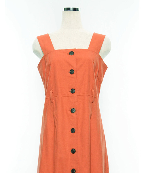 Re:EDIT（リエディ）の「麻混リネンタッチトレンチワンピース（ワンピース・レディース・オレンジ/ベージュ/マスタード/モカ/カーキ・LARGE/MEDIUM）」の8枚目の写真