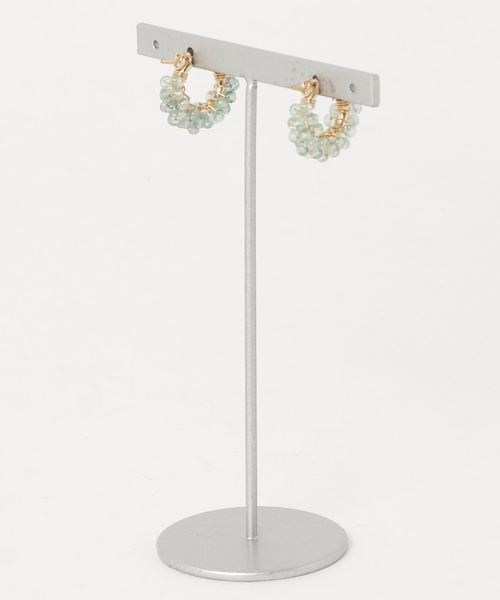 tone(トーン)の「【marinaJEWELRY】14kgf/Apatite pave pierced earring(ピアス(両耳用)・レディース・ブルー・FREE)」の2枚目の写真