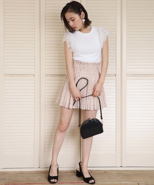 one after another NICE CLAUP(ワンアフターアナザーナイスクラップ)の「ドットのプリーツスカパン(スカート・レディース・ブラック/ベージュ/オフホワイト・FREE)」の18枚目の写真