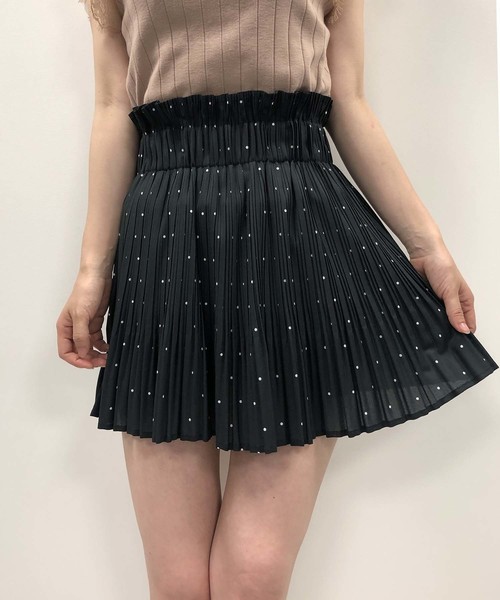 one after another NICE CLAUP(ワンアフターアナザーナイスクラップ)の「ドットのプリーツスカパン(スカート・レディース・ブラック/ベージュ/オフホワイト・FREE)」の21枚目の写真