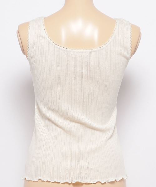 WEGO（ウィゴー）の「WEGO/パターンメッシュノースリーブトップス（タンクトップ・レディース・アイボリー/杢グレー・FREE）」の4枚目の写真
