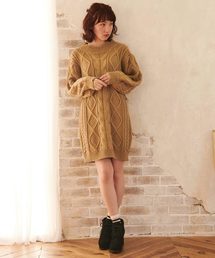 OLIVE des OLIVE | 【ケーブル柄シリーズ】ケーブルニットワンピース(ワンピース)