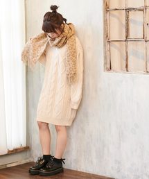 OLIVE des OLIVE | ケーブルニットワンピース(ワンピース)