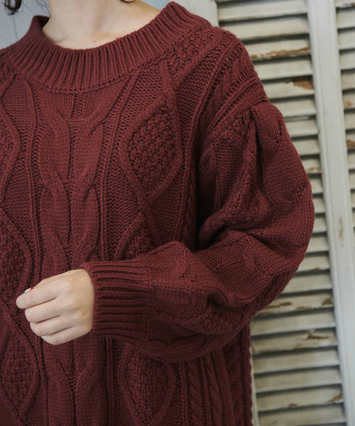 OLIVE des OLIVE(オリーブデオリーブ)の「【ケーブル柄シリーズ】ケーブルニットワンピース(ワンピース・レディース・ベージュ/ピンク系その他/キナリ・FREE)」の15枚目の写真