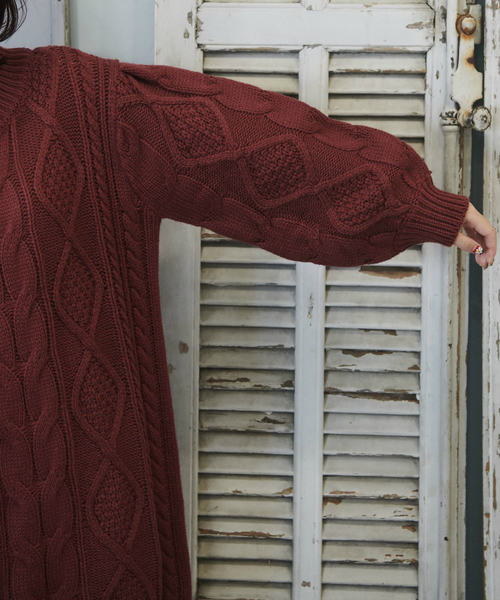 OLIVE des OLIVE(オリーブデオリーブ)の「【ケーブル柄シリーズ】ケーブルニットワンピース(ワンピース・レディース・ベージュ/ピンク系その他/キナリ・FREE)」の16枚目の写真