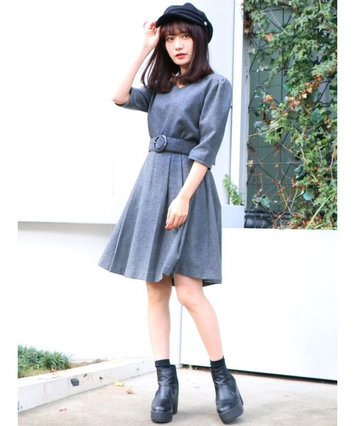 dazzlin（ダズリン）の「ベルト付Vネックワンピース（ワンピース 