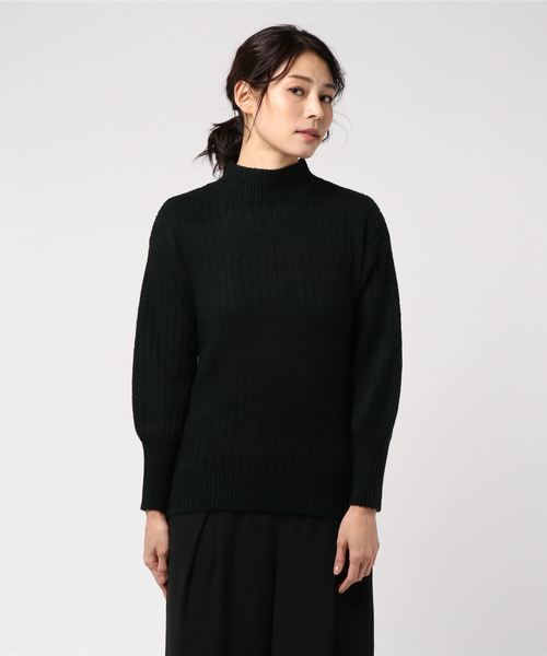 KOBE LETTUCE（コウベレタス）の「バルーンスリーブハイネックリブニットトップス＊レディース/セーター/モックネック[C3290]神戸レタス（ニット/セーター・レディース・チャコールグレー/ブラック/ベージュ/オフホワイト/マスタード/テラコッタ・FREE）」の13枚目の写真