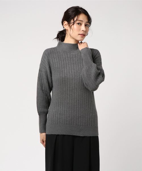 KOBE LETTUCE（コウベレタス）の「バルーンスリーブハイネックリブニットトップス＊レディース/セーター/モックネック[C3290]神戸レタス（ニット/セーター・レディース・チャコールグレー/ブラック/ベージュ/オフホワイト/マスタード/テラコッタ・FREE）」の21枚目の写真