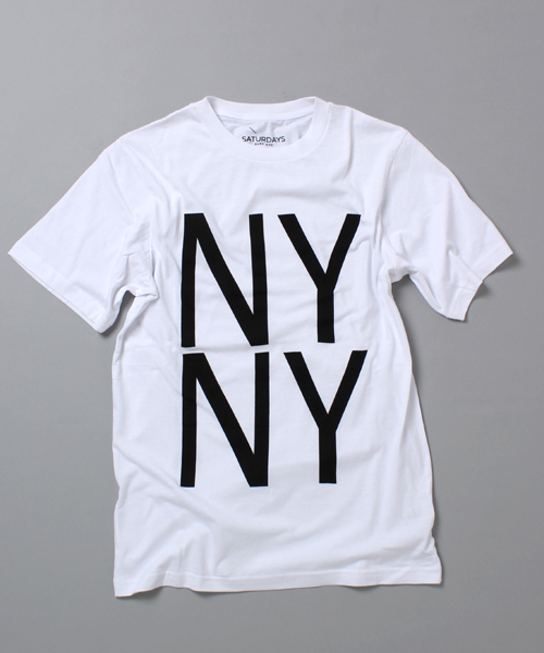 Saturdays NYC（サタデーズ ニューヨークシティ ）の「□SATURDAYS SURF NYC / NY NY Tシャツ（Tシャツ/カットソー・メンズ・ホワイト/ブラック/イエロー・X-SMALL/SMALL/MEDIUM/LARGE）」の2枚目の写真