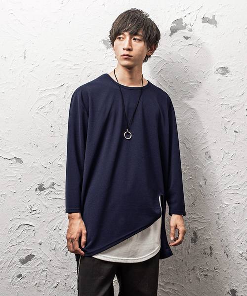 MinoriTY(マイノリティ)の「アシメトリーカットワークロンT(Tシャツ/カットソー・メンズ・イエロー/ネイビー/ホワイト/モカ/ブラック・L/M)」の5枚目の写真
