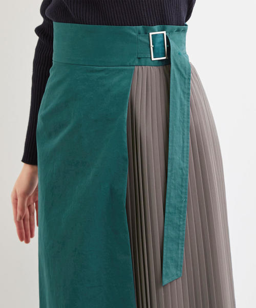 Malbon スカート グリーン プリーツ構造 軽量ストレッチ 即購入可⛳ green label relaxing（グリーンレーベルリラクシング）の「FFC