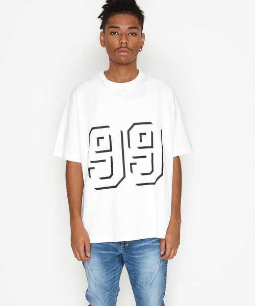 NUMBER (N)INE(ナンバーナイン)の「99_FOOTBALL T-SHIRT(Tシャツ/カットソー・メンズ・ホワイト/ブラック/ホワイト×ブラック・2/4/3)」の1枚目の写真