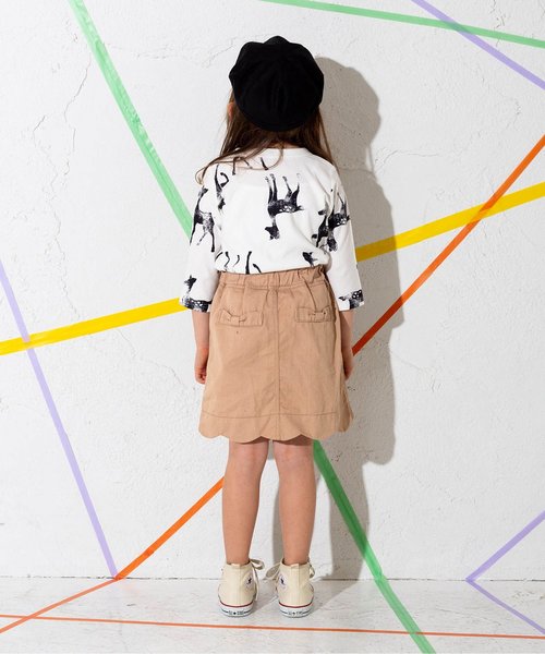 apres les cours（アプレレクール）の「スカラップスカート（スカート・キッズ・ネイビー/ベージュ・110/90/120/140/130/100）」の15枚目の写真