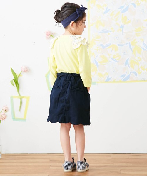 apres les cours（アプレレクール）の「スカラップスカート（スカート・キッズ・ネイビー/ベージュ・110/90/120/140/130/100）」の17枚目の写真