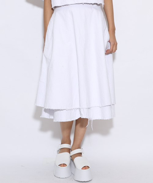 i(アイ)の「クラッシュスカート(スカート・レディース・ホワイト/ブラック・フリ-)」の1枚目の写真