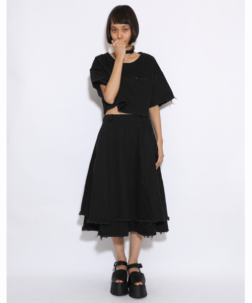 i(アイ)の「クラッシュスカート(スカート・レディース・ホワイト/ブラック・フリ-)」の4枚目の写真