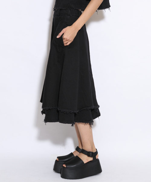 i(アイ)の「クラッシュスカート(スカート・レディース・ホワイト/ブラック・フリ-)」の5枚目の写真