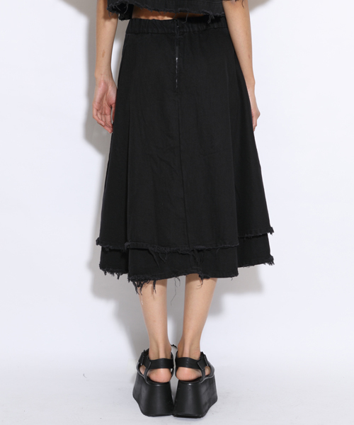 i(アイ)の「クラッシュスカート(スカート・レディース・ホワイト/ブラック・フリ-)」の6枚目の写真