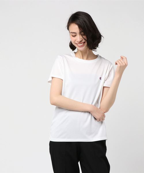 Champion（チャンピオン）の「チャンピオン C VAPOR T-SHIRT（Tシャツ/カットソー・レディース・ホワイト/ブラック/ネイビー/コーラル/ペールイエロー/ラベンダー/グリーン系その他・M/L）」の2枚目の写真