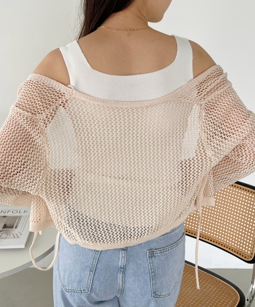 CLEA（クレア）の「スクエアネックニットリブタンクトップ（タンクトップ・レディース・ホワイト/ブラック/ベージュ/ピンクベージュ/アイボリー/サックスブルー/ブラウン・FREE）」の11枚目の写真