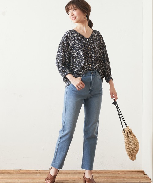 natural couture（ナチュラルクチュール）の「プチプラ金釦ブラウス（シャツ/ブラウス・レディース・ブラック/ベージュ/ネイビー/オフホワイト/サックスブルー/アイボリー/キャメル・FREE）」の19枚目の写真