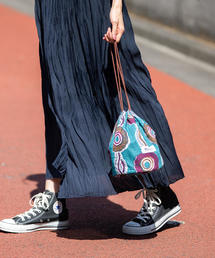 coen | バティックプリントキンチャク（巾着）(ショルダーバッグ)