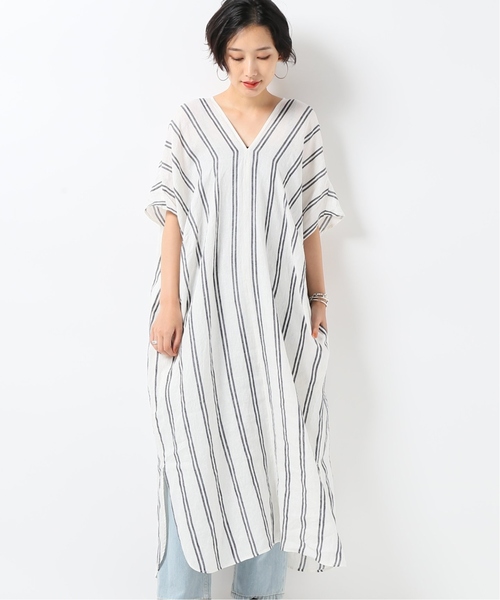 JOURNAL STANDARD（ジャーナルスタンダード）の「イージーカフタンワンピース（ワンピース・レディース・ブラック/サファリグリーン/ホワイト×ホワイト・FREE）」の2枚目の写真