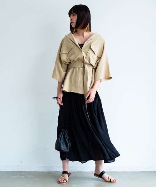 Aunt Marie's（アントマリーズ）の「AUNT MARIE'S ギャザーロングスカート（スカート・レディース・ブラック/ベージュ/オレンジ/ブルー・FREE）」の11枚目の写真