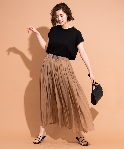 Aunt Marie's（アントマリーズ）の「AUNT MARIE'S ギャザーロングスカート（スカート・レディース・ブラック/ベージュ/オレンジ/ブルー・FREE）」の7枚目の写真