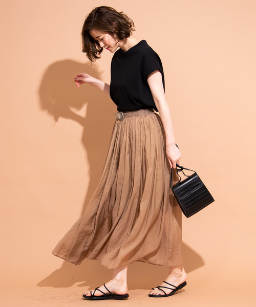 Aunt Marie's（アントマリーズ）の「AUNT MARIE'S ギャザーロングスカート（スカート・レディース・ブラック/ベージュ/オレンジ/ブルー・FREE）」の16枚目の写真