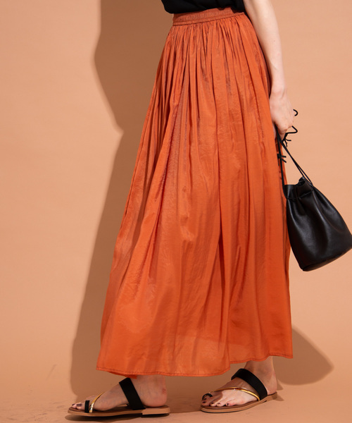 Aunt Marie's（アントマリーズ）の「AUNT MARIE'S ギャザーロングスカート（スカート・レディース・ブラック/ベージュ/オレンジ/ブルー・FREE）」の8枚目の写真