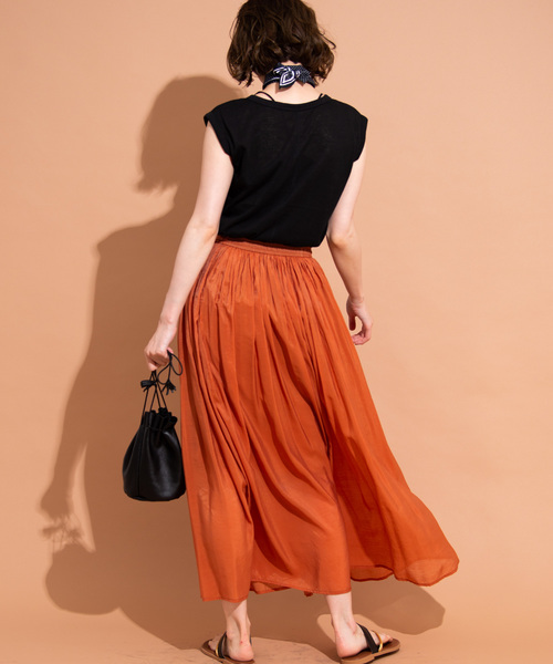 Aunt Marie's（アントマリーズ）の「AUNT MARIE'S ギャザーロングスカート（スカート・レディース・ブラック/ベージュ/オレンジ/ブルー・FREE）」の22枚目の写真