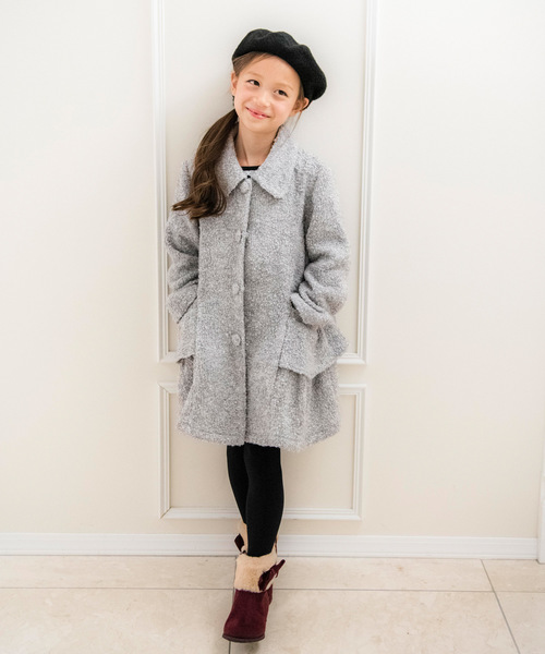 Catherine Cottage（キャサリンコテージ）の「ループツイードフリルコート（ダウンジャケット/コート・キッズ・グレー/ネイビー・110/120/130/140）」の4枚目の写真