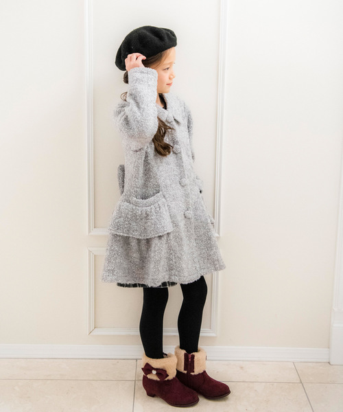 Catherine Cottage（キャサリンコテージ）の「ループツイードフリルコート（ダウンジャケット/コート・キッズ・グレー/ネイビー・110/120/130/140）」の5枚目の写真