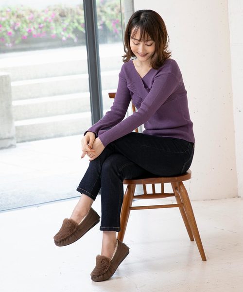 KOBE LETTUCE(コウベレタス)の「ボリュームファーローファー(ローファー・レディース・ブラック/レオパード/ピンク/アイボリー/グレー/ダークブラウン/ブラウン系・LL/S/M/L)」の11枚目の写真