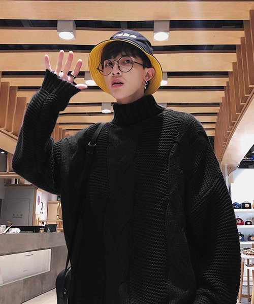 MGV（エムジーヴィー）の「【MGV】ケーブル×ラーベン編みハイネックプルオーバーニット（ニット/セーター・メンズ・ホワイト/ブラック/キャメル・MEDIUM/LARGE/X-LARGE/XX-LARGE）」の20枚目の写真