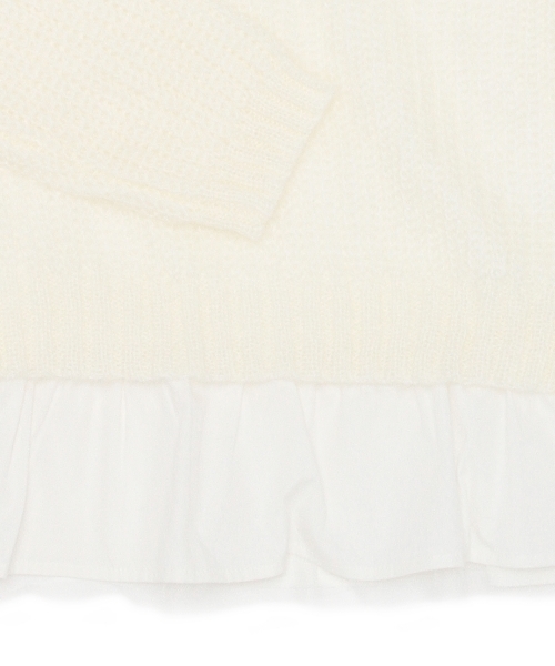 Ray BEAMS（レイビームス）の「Ray BEAMS / モヘヤ ペプラム レイヤープルオーバー（ニット/セーター・レディース・ライトグレー/オフホワイト/ネイビー・ONE SIZE）」の17枚目の写真