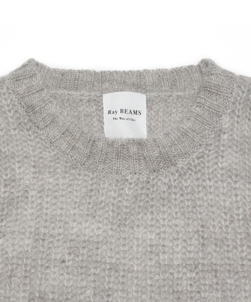 Ray BEAMS（レイビームス）の「Ray BEAMS / モヘヤ ペプラム レイヤープルオーバー（ニット/セーター・レディース・ライトグレー/オフホワイト/ネイビー・ONE SIZE）」の19枚目の写真