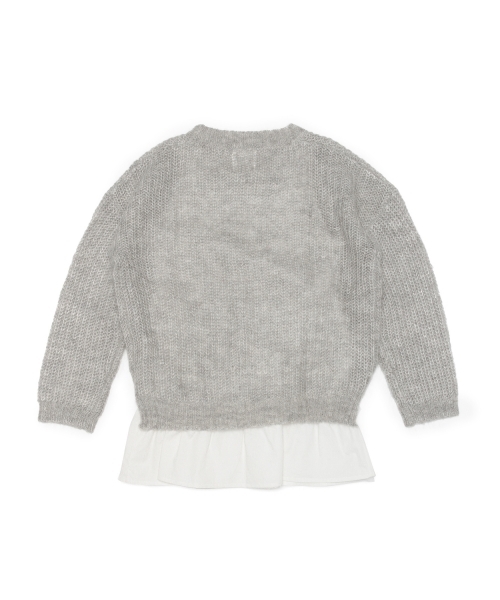 Ray BEAMS（レイビームス）の「Ray BEAMS / モヘヤ ペプラム レイヤープルオーバー（ニット/セーター・レディース・ライトグレー/オフホワイト/ネイビー・ONE SIZE）」の22枚目の写真