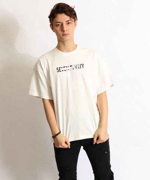 ドロップショルダー Tシャツ カットソー フォトプリントデザイン トップス Re730 アールイーセブンサーティー のファッション フォトプリントデザイン Re730 半袖tシャツ Tシャツ カットソー