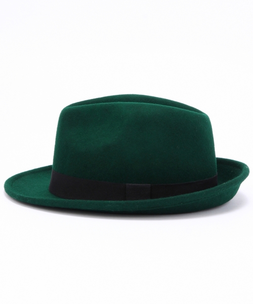 green label relaxing(グリーンレーベルリラクシング)の「GLRフェルトナカオレハット(ハット・キッズ・ケリー/ブラック/ダークグレー・52cm/54cm)」の4枚目の写真