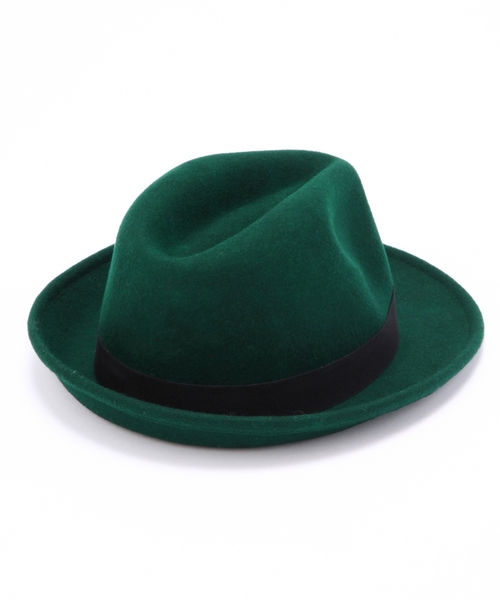 green label relaxing(グリーンレーベルリラクシング)の「GLRフェルトナカオレハット(ハット・キッズ・ケリー/ブラック/ダークグレー・52cm/54cm)」の5枚目の写真
