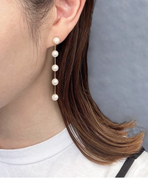 ISS（イズ）の「ISS:ステーションパールピアス（ピアス（両耳用）・レディース・ゴールド/シルバー・FREE）」の7枚目の写真