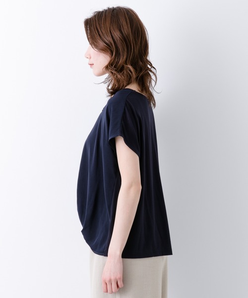 LEPSIM（レプシィム）の「スソドレープSS　874186（Tシャツ/カットソー・レディース・ネイビー/オフホワイト/グレイッシュベージュ・MEDIUM/LARGE）」の10枚目の写真