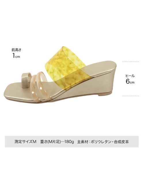 KOBE LETTUCE（コウベレタス）の「クリアベルトサンダル（サンダル・レディース・ホワイト/ブラック/ベージュ/ゴールド・LL/S/M/L）」の11枚目の写真