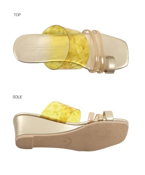 KOBE LETTUCE（コウベレタス）の「クリアベルトサンダル（サンダル・レディース・ホワイト/ブラック/ベージュ/ゴールド・LL/S/M/L）」の9枚目の写真