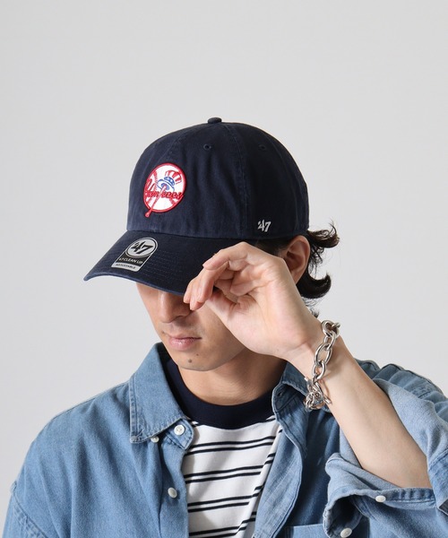'47(フォーティーセブン)の「MLB公認 ’47BRAND CLEAN UP CAP NY LA New York Yankees クリーンナップベースボールキャップ(キャップ・メンズ・ホワイト/ライトブルー/パープル/ネイビー/ホワイト系その他/ブラック・FREE)」の18枚目の写真