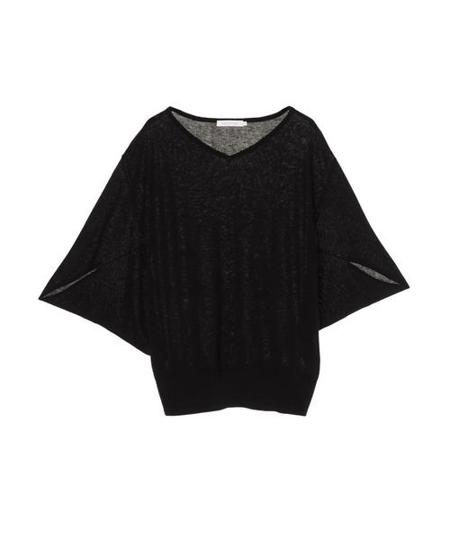 AMERICAN HOLIC（アメリカンホリック）の「ドルマン変形５分袖ニットプルオーバー 〇＊（ニット/セーター・レディース・チャコールグレー/ブラック/モカ/キャメル/グレイッシュベージュ・MEDIUM/LARGE）」の11枚目の写真