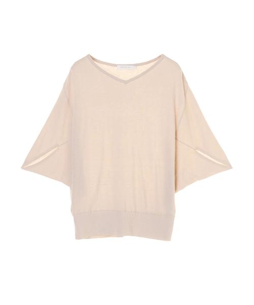 AMERICAN HOLIC（アメリカンホリック）の「ドルマン変形５分袖ニットプルオーバー 〇＊（ニット/セーター・レディース・チャコールグレー/ブラック/モカ/キャメル/グレイッシュベージュ・MEDIUM/LARGE）」の10枚目の写真